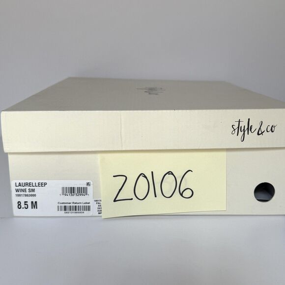 Style & Co Boots Womens Size 8.5 Wine Laurellee Lace Up Zip Ankle Block Heel - Picture 11 of 11